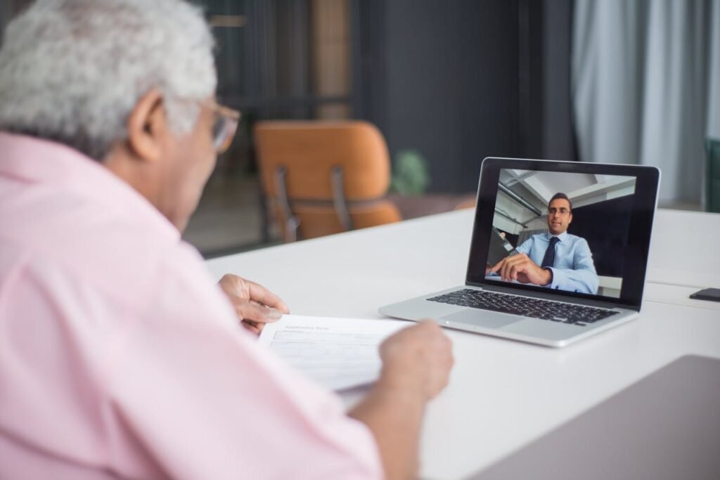 Men at Video Call in Office